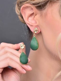 REENISAA - Green Resin Drop Earrings