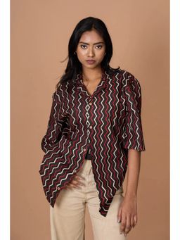 Tanoti - Bakul Women Brown Printed Cotton Shirt