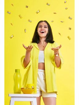 Tanoti - Honey Women Yellow Solid Cotton Shirt