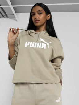 Puma - Essentials Cropped Logo Women Beige Hoodie