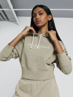 Puma - Classics+ Relaxed Women Beige Hoodie