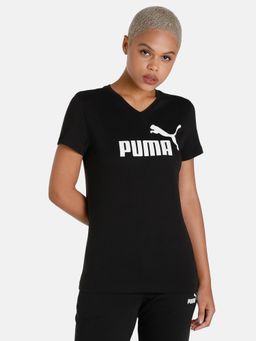 Puma - Essentials V-Neck Women Black T-Shirt