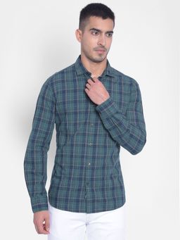 CRIMSOUNE CLUB - Men's Green Checked Shirt