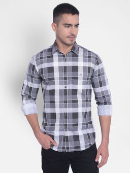 CRIMSOUNE CLUB - Men's Grey Checked Shirt