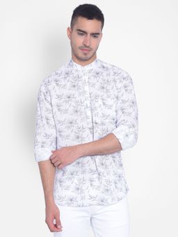 CRIMSOUNE CLUB - Men's White Floral Shirt