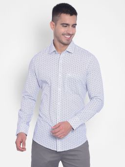 CRIMSOUNE CLUB - Men's White Printed Shirt