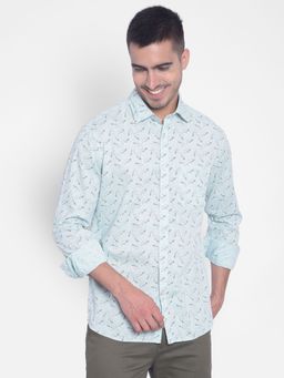CRIMSOUNE CLUB - Men's Green Printed Shirt