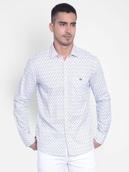 CRIMSOUNE CLUB - Men's White Printed Shirt