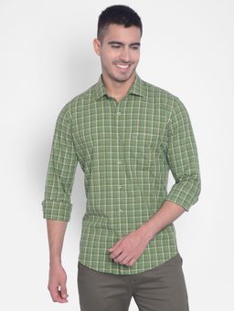 CRIMSOUNE CLUB - Men's Green Checked Shirt