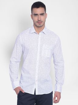 CRIMSOUNE CLUB - Men's White Printed Shirt