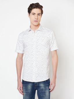 CRIMSOUNE CLUB - Mens White Printed Shirt