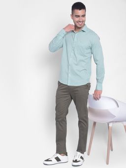 CRIMSOUNE CLUB - Men's Mint Green Printed Shirt