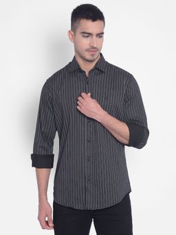 CRIMSOUNE CLUB - Men's Black Striped Shirt