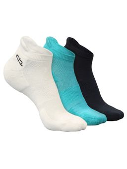 Heelium - Bamboo Ankle Socks for Women - 3 Pairs - Teal - White - Black - Odour Free