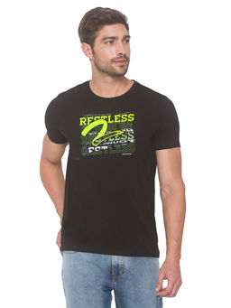 Spykar - Men Black Slim Fit T-shirt