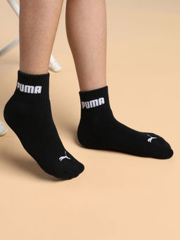 Puma - Sport Junior Quarter Kids Black Socks (Pack of 3)