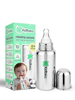Kidbea - Infants Stainless Steel Pba Proof Feeding Bottles 250Ml (6-12 Months)