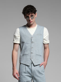 Jack & Jones - Grey Regular Fit Waistcoat