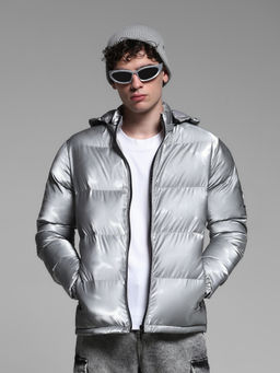 Jack & Jones - Silver Regular Fit Hooded Jacket