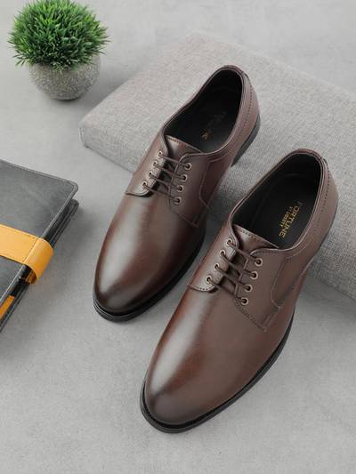 Fortune HML-11E Brown Formal Lacing Derbies Shoes For Men