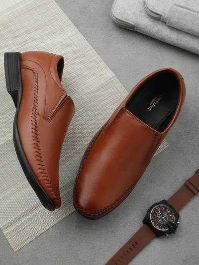 Fortune HML-18E Brown Formal Non Lacing Loafers For Men