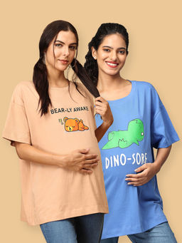 The Mom Store - Oversized Mumma T-Shirt - Multi-Color (Pack of 2)