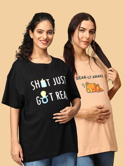 The Mom Store - Oversized Mumma T-Shirt - Multi-Color (Pack of 2)