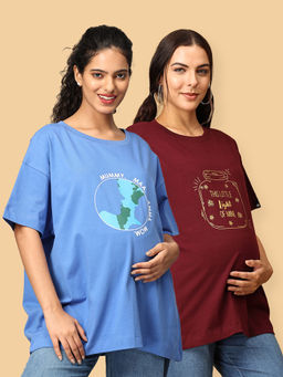 The Mom Store - Oversized Mumma T-Shirt - Multi-Color (Pack of 2)
