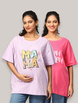 The Mom Store - Oversized Mumma T-Shirt - Multi-Color (Pack of 2)