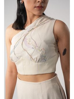 Orthodox - Vines Embrace Beige Crop Top