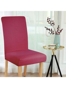 HomeTown - Essentials Quilted Strechable Chair Cover in Plum Colour