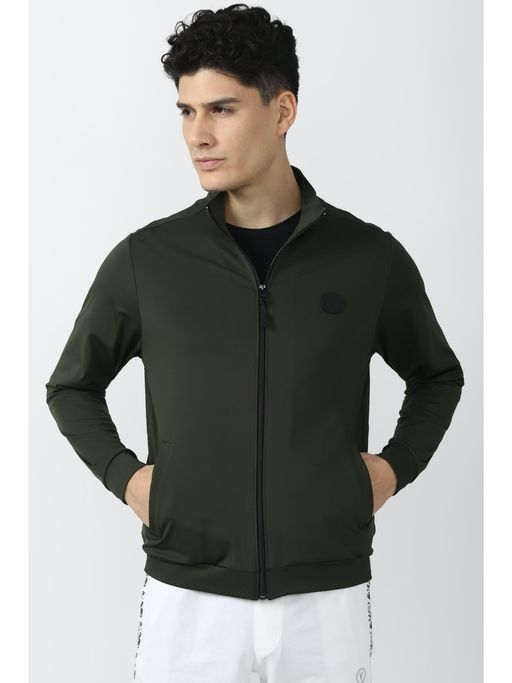 Buy Van Heusen Solid Olive Jacket Online