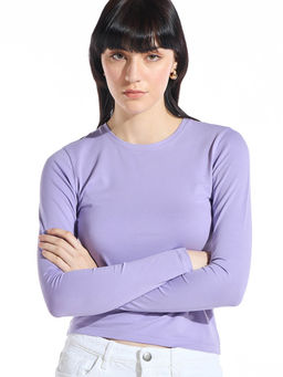 Bewakoof - Women's Purple Slim Fit Top
