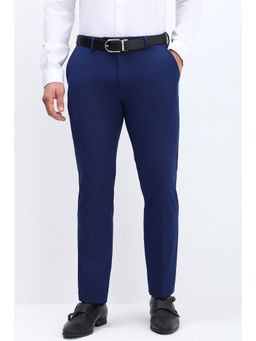 Allen Solly - Men Blue Slim Fit Textured Formal Trousers