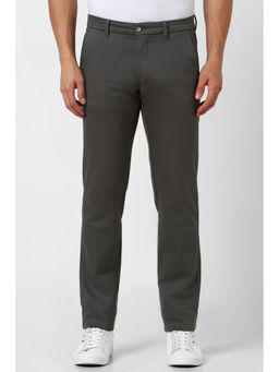 Van Heusen - Men Grey Solid Slim Fit Trousers