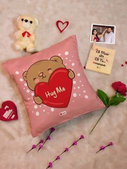 Indigifts - Cushion Photo St and Teddy Rose and Card (Set Of 5) Valentine Gift
