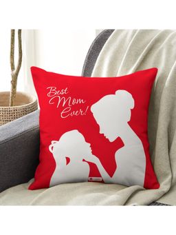 Indigifts - Special Best Mom Ever Red Cushion Cover with Filler, Mothers Day Gift