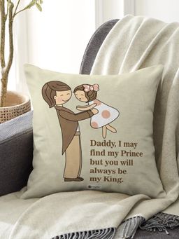 Indigifts - Father Gifts Dad Always My King Printed Cushion Cover with Filler (12x12 inches)