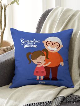 Indigifts - Printed Cushion Cover with Filler Grandpa I Love You Poly and Satin (12x12 inches)