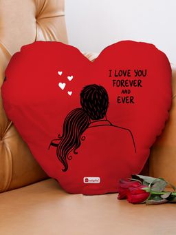 Indigifts - Gifts for Girlfriend Cotton Heart Shape Cushion with Filler Valentine Gift