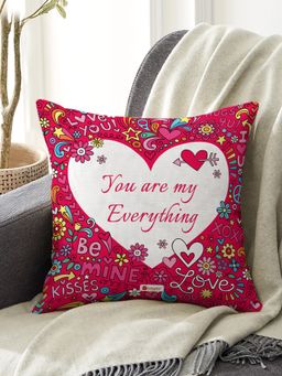 Indigifts - Love Multi-Color Cushion Cover with Filler Valentine Gift