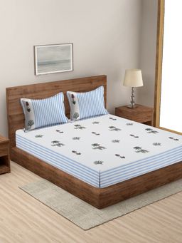 Rajasthan Decor - Animal Print Cotton King Size Bed sheet with 2 Pillow Covers