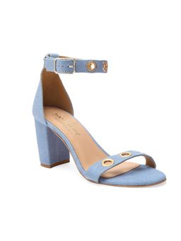 Tao Paris - Women Denim Light Blue Eyelet Block Heel Sandals