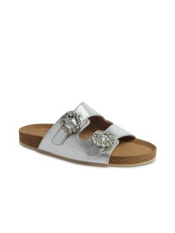 Tao Paris - WomenTurbo Silver Casual Footbed Comfort Sandals
