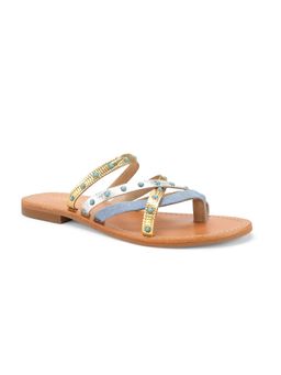 Tao Paris - Women Leather Embellished Multi Open Toe Flats