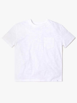 GAP - Boys Melange Crew Neck T-Shirt - White