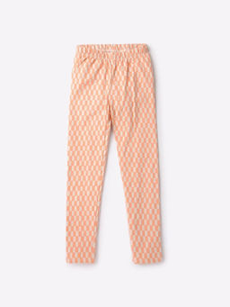 GAP - Girls Check Print Skinny-Fit Mid-Rise Leggings - Peach