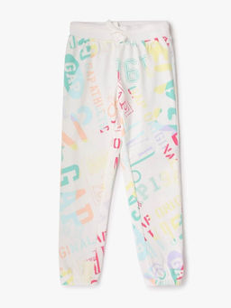 GAP - Girls Mid-Rise Typographyed Joggers - White