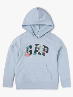 GAP - Girls Floral Logo Hoodie - Blue
