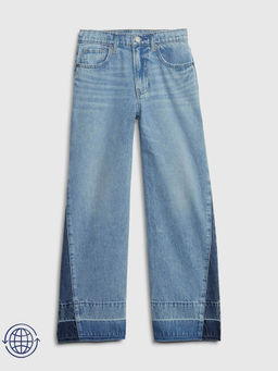 GAP - Girls Mid-Rise Color-Block Straight Fit Jeans - Blue